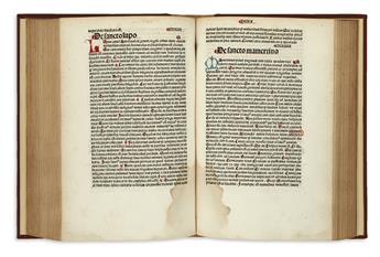 INCUNABULA  VORAGINE, JACOBUS DE. Legenda aurea sanctorum.  1481